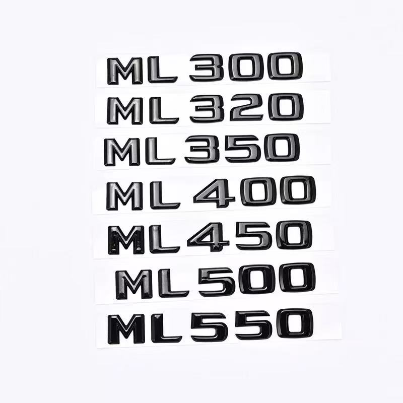 

ABS Black Chrome Car Letters Trunk Emblem Badge For Mercedes Benz ML250 ML270 ML300 ML320 ML 350 500 Logo Sticker Accessories CDI