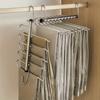 Space-Saving Trouser Hanger System - Adjustable, Stackable Trouser Hanger for Seamless Garment Storage for Everyday Use-tan