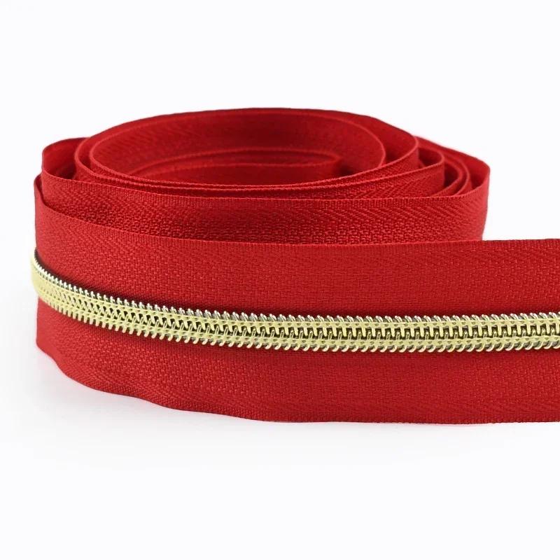 2/3/5/8/10M 5# Nylon Coil Zippers For Bag Clothes DIY Plastic Zipper Tape By The Meter Decorative Zips Repair Sewing Accessories