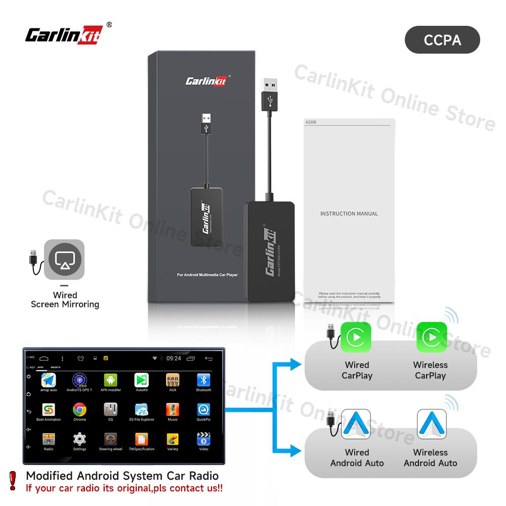 

Carlinkit CCPA Беспроводной адаптер Android Auto Беспроводной CarPlay Зеркалирование экрана для Модификации Автомобильного Экрана Радио Стерео Системы Android CCPA