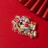 Cartoon New Year Refrigerator Magnets Chinese Style 3D Rotatable Magnet  Celebration Party