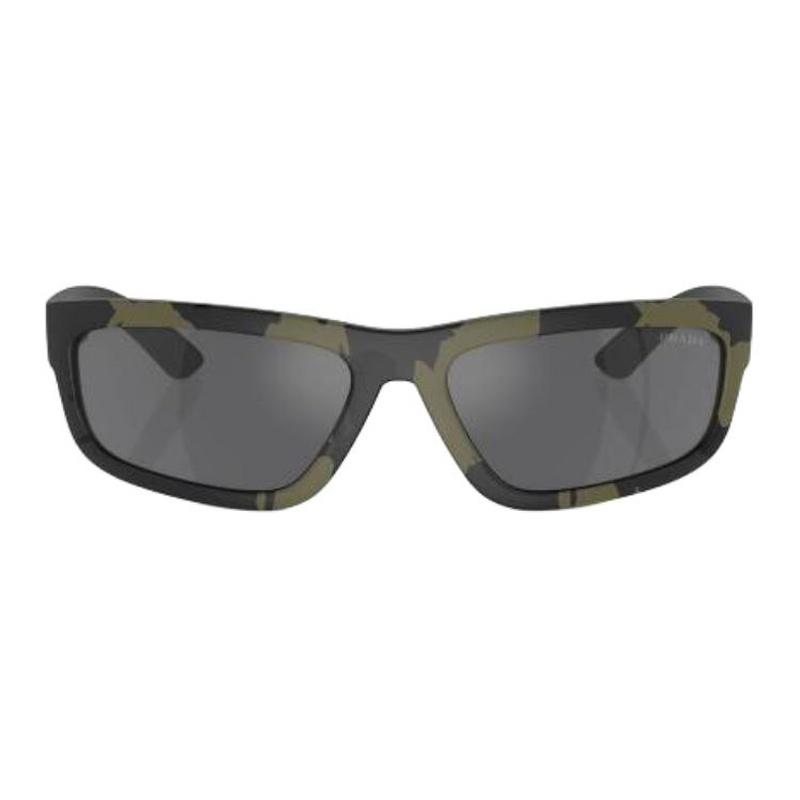 Prada Temple Logo Injection Molding Irregular Sunglasses Men's Camouflage Color