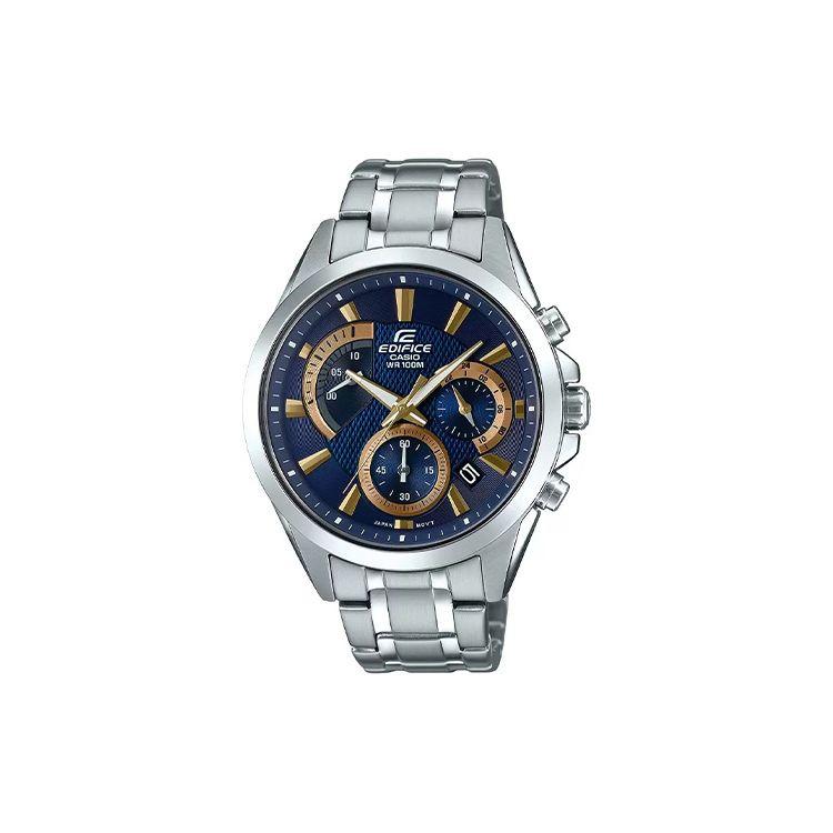 

Casio Edifice 100 Meters Waterproof Quartz Movement Stainless Steel Strap Watch Men watches Blue EFV-580D-2AVUDF Blue Dial