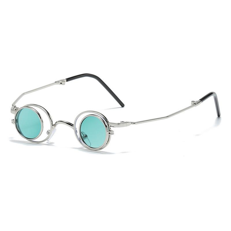 Casual Stylish Flip Sunglasses For Women Luxury Designer Tiny Round Foldable Glasses Trend Fashion Eyewear Uv400