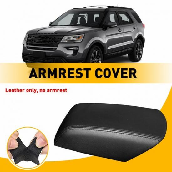 

2011-2018 For Ford Explorer Leather Console Center Lid Armrest Cover Skin Black