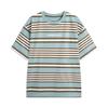 Li Ning CF Striped Comfortable Temperature Control Antibacterial Short Sleeve T-Shirt Men Tops Fish-Eye-Green ATSV181-3
