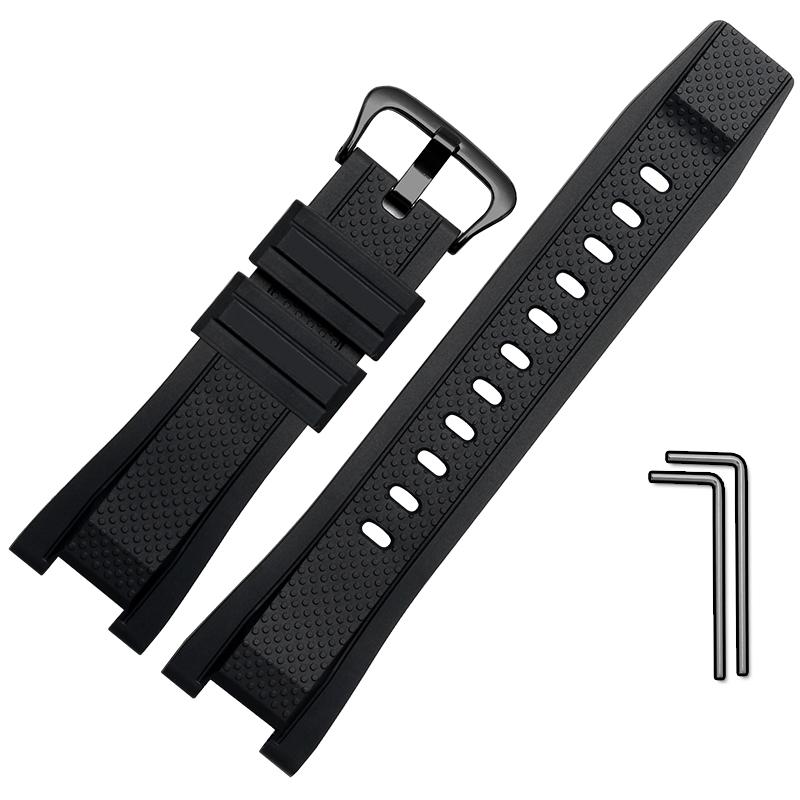 26*14mm Soft Rubber Watchband Replacement for Casio G SHOCK GST-B100/S300/410/210/W110/W100/S110/S100 Silicone Band Men Strap