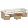 Garden Sofa Set with Storage 8 Pcs Beige and Cream Poly Rattan