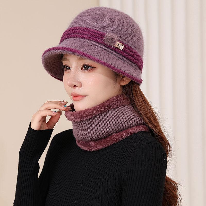 Rabbit Fur Thermal Hat Women's Fashion Cold-proof Wool Cap Autumn and Winter In The Elderly Fleece Cold-proof Cap