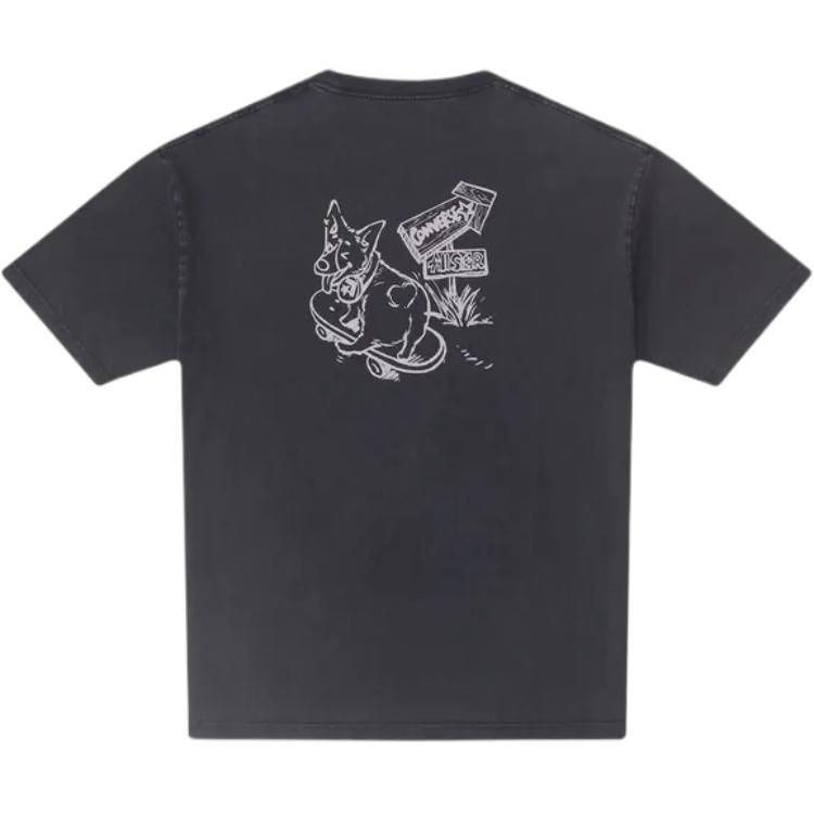 Converse T Shirts Men's Black Crew Neck Moderate Straight Fit 10027661-A02