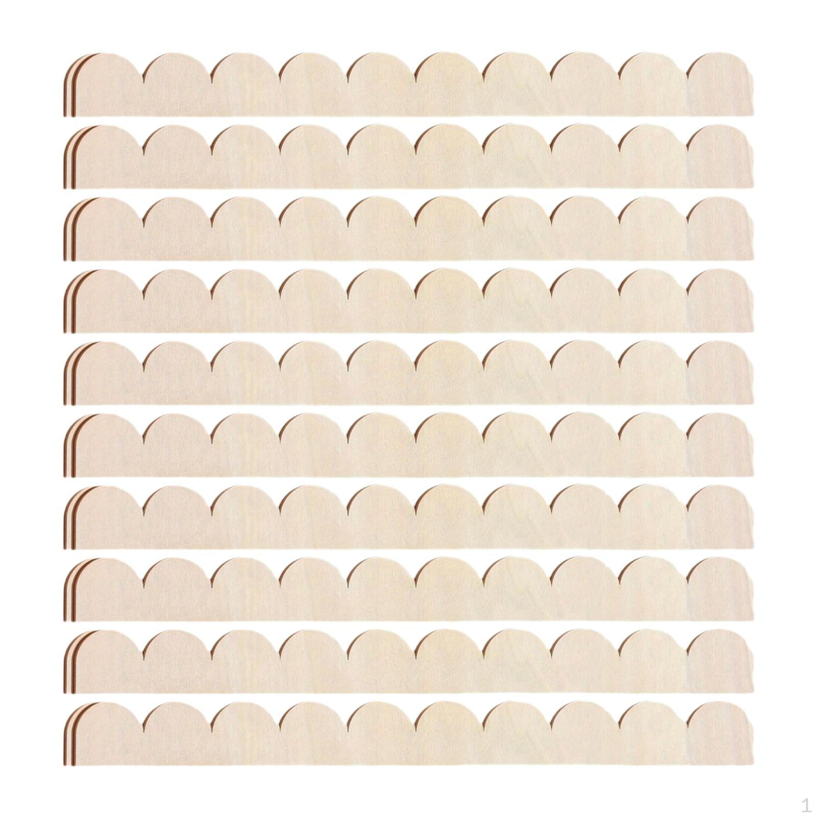 

10 шт. Дерев яні бордюрні планки, крайні молдинги, смужки з милим фестончастим краєм для шафи, для рукоділля своїми руками 40cmx4cmx0.25cm