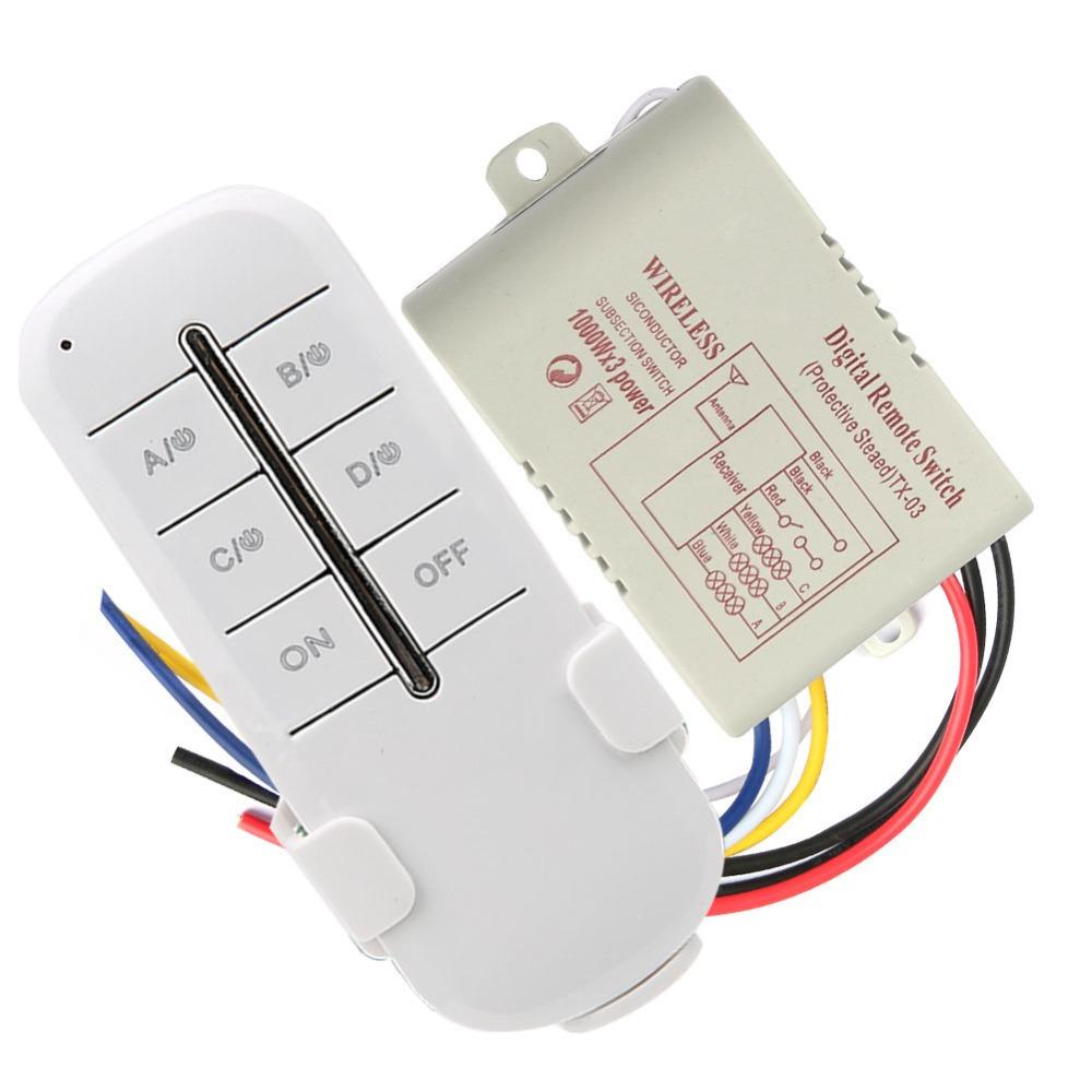 ON/OFF Remote Control Switch 1/2/3/4 Ways Digital Control Selector Receiver Switch Exhaust Fans
