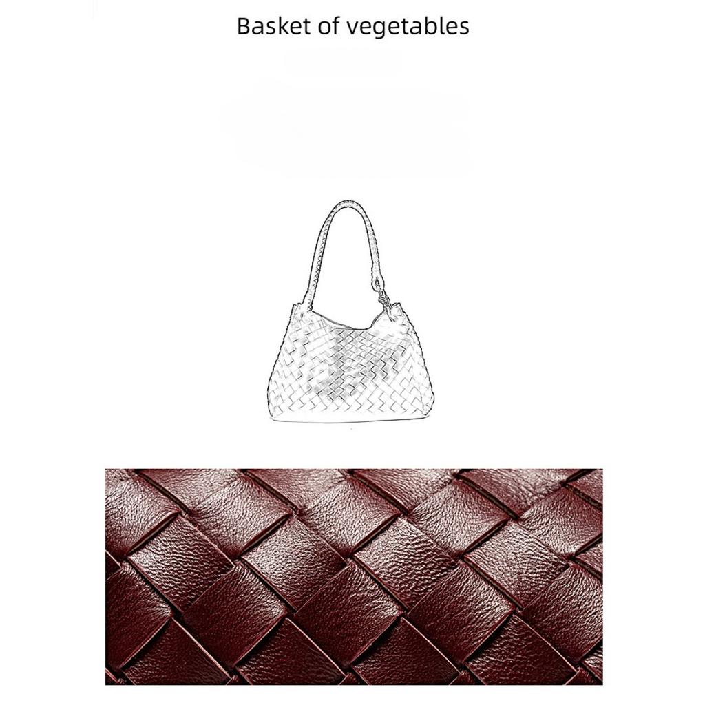 Niche design new metal rope buckle woven tote bag single shoulder large bag portable large capacity woven women's bag