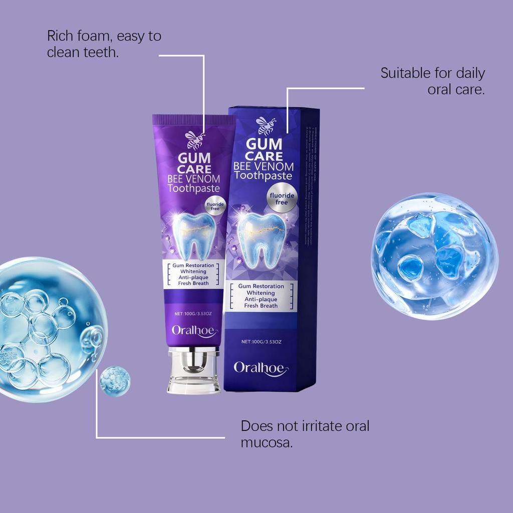 Purple Whitening Toothpaste Remove Plaque Stains Tartar Clean Toothpaste Breath Fresh Oral Prevent Color Corrector Decay Hy M5W6