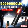 High Powerful LED Flashlights Long Range 1500M Super Bright Torch Light Type-C Rechargeable Waterproof Outdoor Camping Lamp