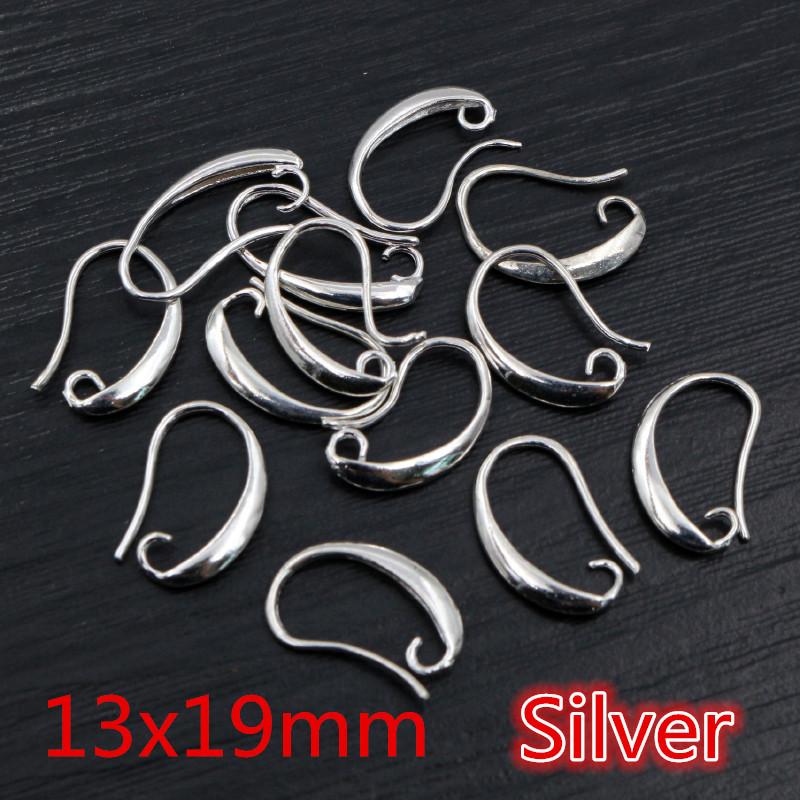 20pcs 3-Styles Gold Bronze Silver Plated Brass French Earring Hooks Wire Settings Base Settings Whole Sale