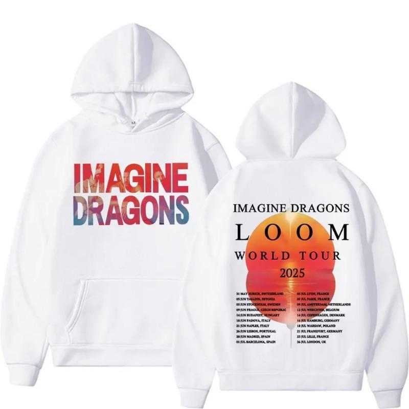 Imagine Dragons Band World Loom Tour 2025 Druck Hoodies Herren Damenbekleidung Vintage Hip Hop Mode Ästhetischer Sweatshirt Hoodie