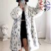 Imitation fur coat women's imitation fox fur coat winter new long hair medium and long winter clothing thickened