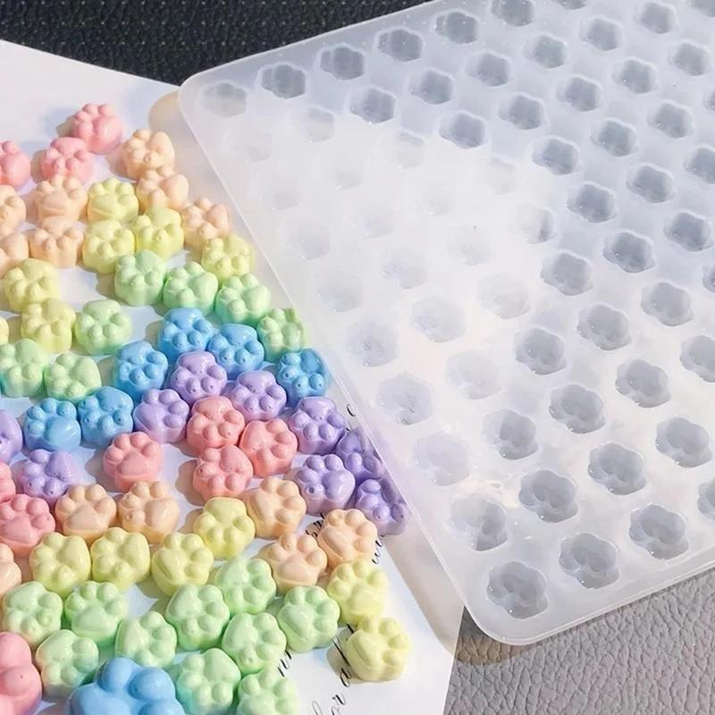 Mini Cat Paw Dropper Mold DIY Decompression Kneading Toy Mold Self-made Fire Paint Seal Wax Granule Mold Baking Candy Mold