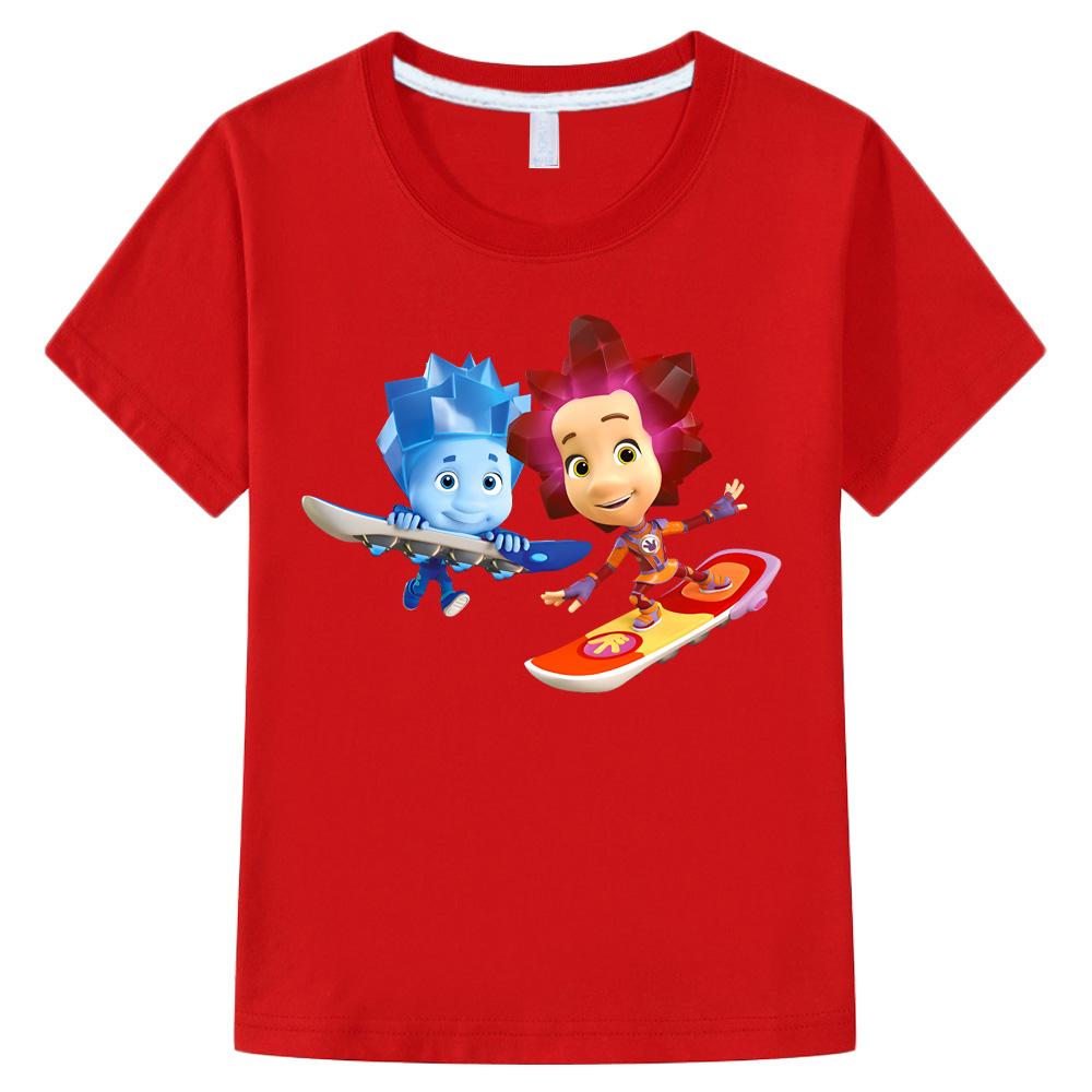 The Fixies Kawaii Summer T-shirts for Boys Tops Cartoon T Shirt Witch Wizard Funny Tshirt Girls Short Sleeves 100% Cotton Anime Tees Childrens T-shirt