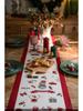Jacquard Yarn-Dyed Christmas Snowman Reindeer Tassel Polyester Table/Bed Runner