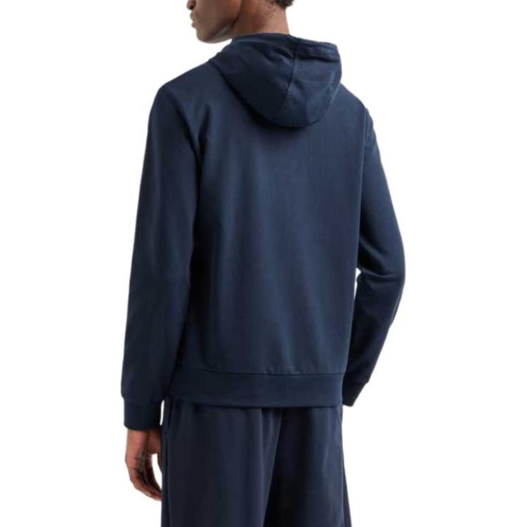 Emporio Armani EA7 SS25 Logo Letter Hooded Drawstring Long Sleeve Sweatshirt Men Sweatshirt Navy-Blue 7M000230-AF13512-UB102