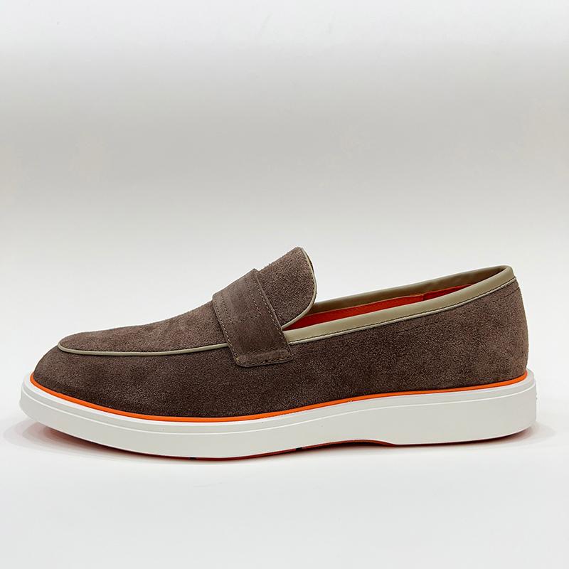 

Высококачественные мужские замшевые лоферы Кожаные слипоны повседневная обувь Обувь для вождения Обувь-бини повседневная 45 темные хаки