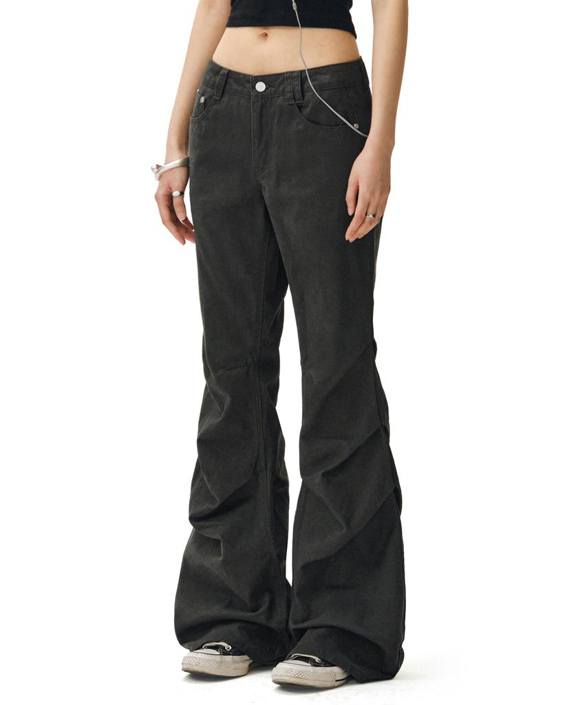 Deketeuumeon Flared Shirring Pants Dcwpt017Charcoal