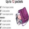 Women Shoulder Handbag Roomy Multiple Pockets Bag Ladies Crossbody Purse Fashion Tote Top Handle Satchel-MXBC