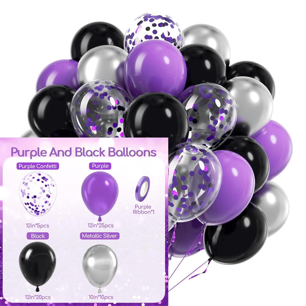 12inch 60pcs multi-color latex balloon set with confetti, suitable for weddings, birthdays, pop parties, bridal showers