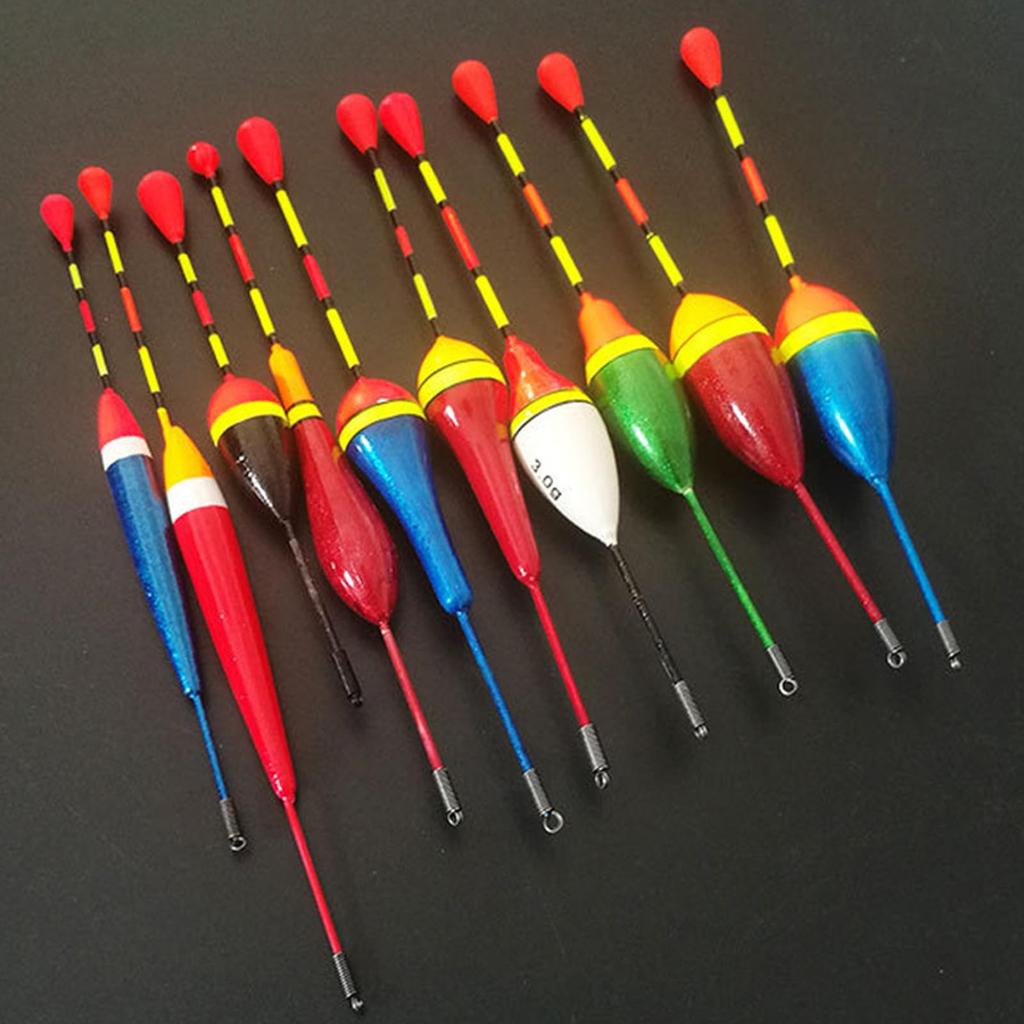 10Pcs/set Foams Fishing Float Easy To Use Premium Material Long Duration Buoy for Freshwater Saltwater Fishing