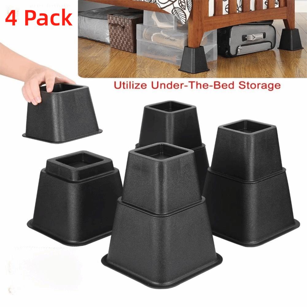 4Pcs Shock-Absorbing Bed Foot Pads Heavy Duty Table Lifters Sturdy Sofa Height Enhancers Cabinet