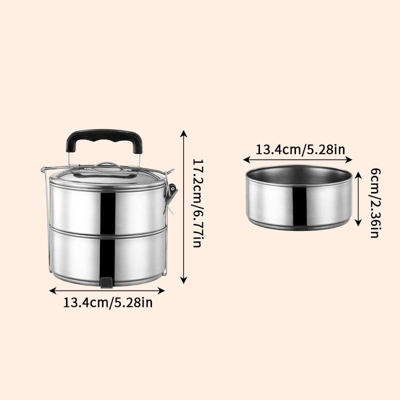 2/3/4/5 Layers Stainless Steel Lunch Box Lunch Container Heatable Portable Lunch Box Outdoor Thickened Large Capacity Pot
