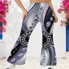 Women High Waist Large Size Printed Full Length Flared Pants