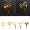 Gold Acrylic Heart Collection Cake Topper Dessert Decoration Birthday Party Cupcake