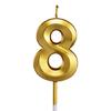 Celebration Ready Gold Number Candle Glittering Design 0 to 9 Digits Not Toxic Wax Cake Top Decoration