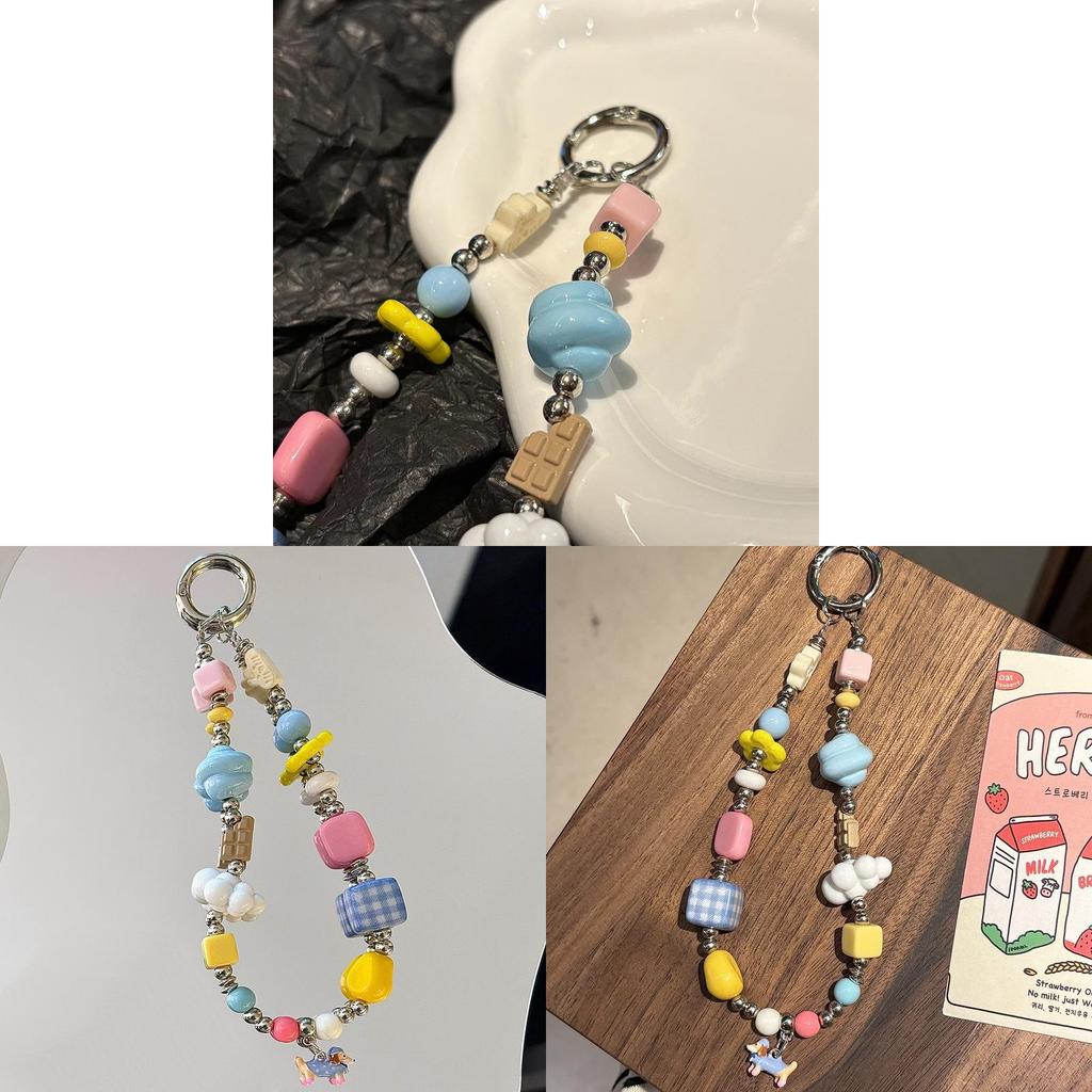 Style Dog Pajama Phone Lanyard With Colorful Beads For Girls And Boys