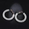 1 Pcs Geometric Round Shiny Rhinestone Big Earring Jewelry Accessories Gifts Women Summer Fashion Charm Crystal Hoop Earrings