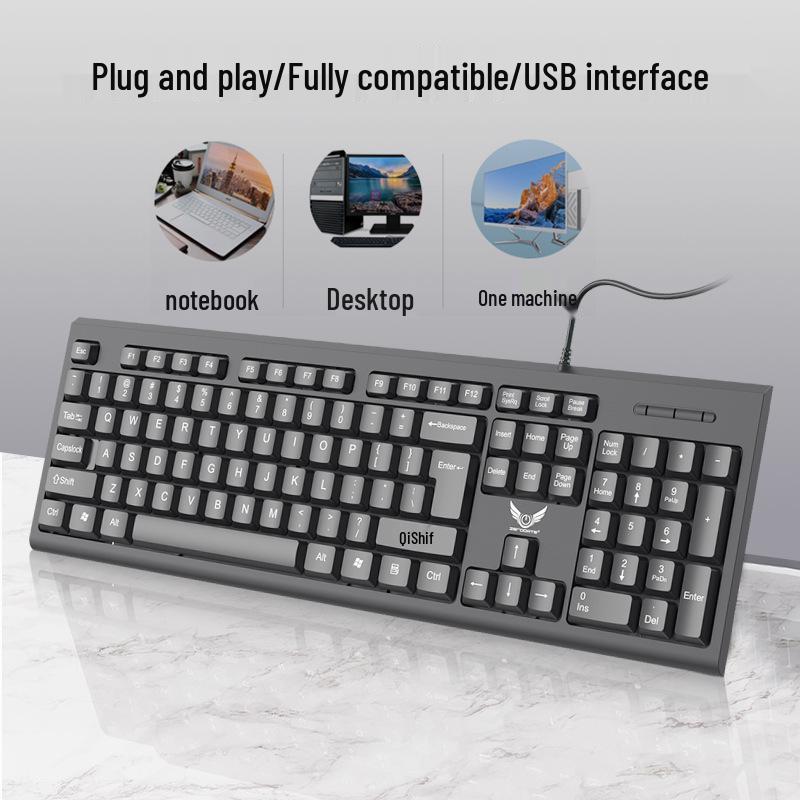 Wired Membrane Keyboard 618USB for Desktop - Lightweight, Versatile for Office and Home Use