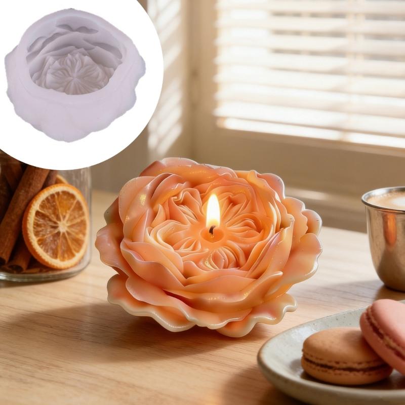 Rose Candle Silicone Molds Heat Resistant Multipurpose Silicone Mould for Epoxy Resin Making Candle Soap Home Decoration