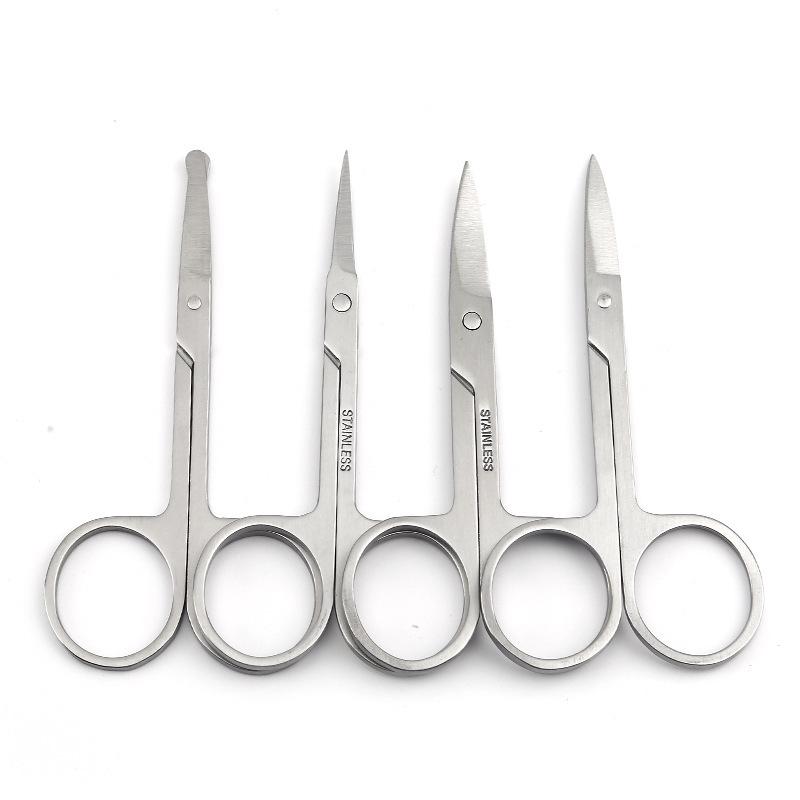 Round-Head Stainless Steel Eyebrow & Beard Trimming Scissors for Beauty & Nose Hair