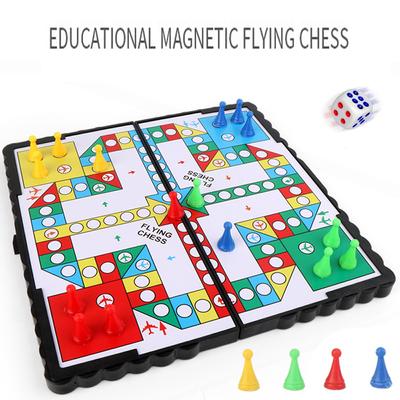 1Set Magnetic Foldable Flying Chess Crawling Mat  Portable Board Game Camping Travel Game Set Aeroplane Chess