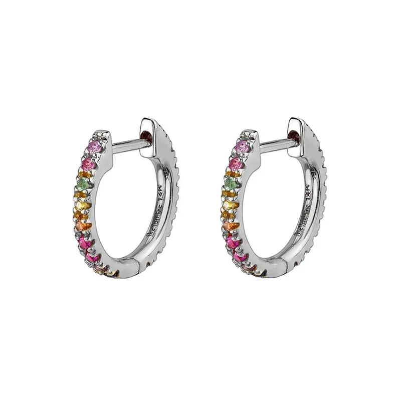 CRMYA Copper Gold Plated Earring Set For Women Color CZ Zircon Piercing Clip Hoop Dangle Earrings For Women Jewelry Wholesale