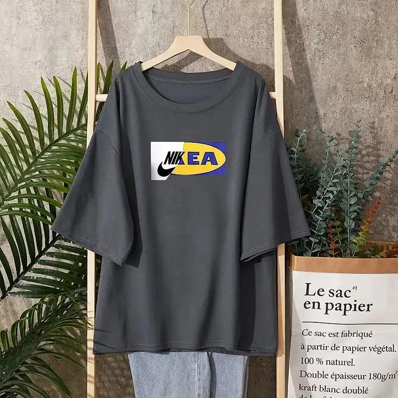 T-Shirt Damen Vielseitig Sommer Lässig Große Größe Locker Rundhals Pullover Kurzärmelige Oberteile