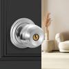 Round Aluminum Alloy Door Knob Lock Set Rotation Knobset with Key Metal Handle for Home Bathroom Bedroom