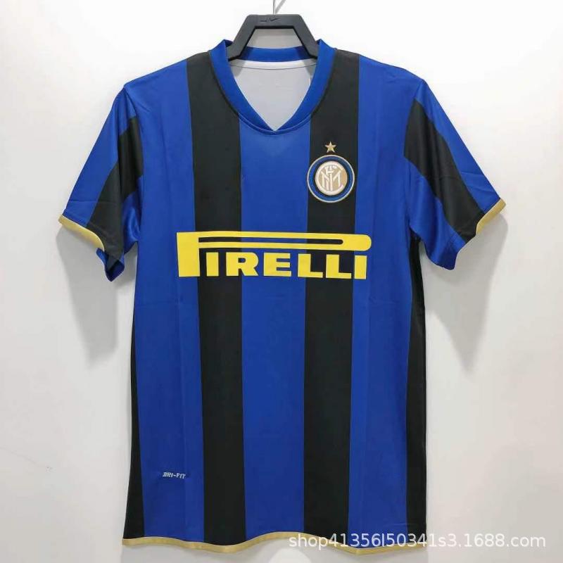 0809 Classic Retro Inter Jersey Home and Away Short-sleeved No. 22 Milito Champions League Serie A Club Football Jersey