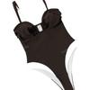 One-piece swimsuit female sexy high fork deep V chest vacation explosion European and American swimsuit