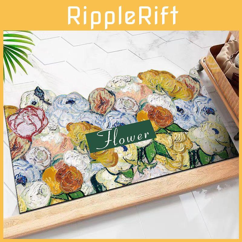 Colorful Lemon Cherry Blossoms Floral Patterns Pattern Diatom Mud Floor Mat For Living Room