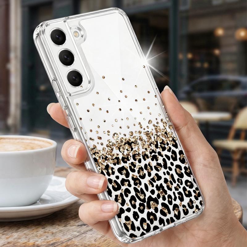 Leopardmönstrat skal för Samsung A57 S26 Ultra A37 A17 A56 A36 A26 A16 A55 A35 A25 A15 A54 5G S21 FE S22 S23 S24 S25 Plus Genomskinligt mjukt TPU-skydd