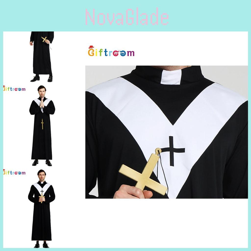 Stylish Polyester Men's Priest Costume For Halloween Parties And Stage Performances In 2023